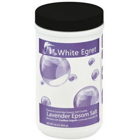 White Egret, Salt Epsom Lavendar, 30 Oz