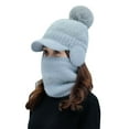 thumbnail image 2 of Winter Gray Baseball Cap Womens Earmuffs Add Flocking Thermal Cycling Warm Hat Knitting Scarf, 2 of 4