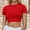 Red, variant on Duojiaj Women's Casual Short Sleeve Crop T Shirt Round Neck Basic Solid Top For Spring Summer Everyday Wear Women's T-Shirts
