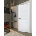 thumbnail image 6 of Interior Solid French Pre-Hung Door | Veregio 7411 White Silk | Single Regular Panel Frame Trims Handle | Bathroom Bedroom Sturdy Doors -42" x 80", 6 of 6