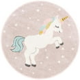 thumbnail image 2 of Unique Loom Whimsy Kids Collection Area Rug - Alicorn (3' 3" Round Pink/Black), 2 of 9