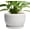 Brushed Gray, variant on 6 Inch Plant Pots - Ceramic Planter with Drainage Hole and Saucer, Round Ceramic Flower Pot Indoor Outdoor, Modern Succulent Planter, Bathroom Decor, Gifts for Plant Lovers, Grey