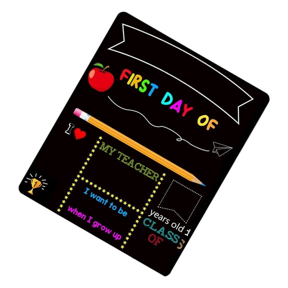 First/Last Day of School Sign Reversible Double Side Blackboard Multipurpose Message Board For School Photo Decoration