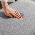 thumbnail image 3 of Comfort Stretch 39" Length Storage Ottoman Bench for Living Room,Grey Faux Fur Bedroom Bench with Entryway Oval Storage Upholstered Fabric Footrest Stool Padded Seat with Gold Legs, 3 of 9