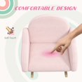 thumbnail image 2 of Cribs Qaba Rocking Chair, Cloud Shaped Rocker Armchair for Nursery Playroom Preschool, with Solid Wood Legs, Anti-Tipping Design, for 1.5-5 Years, Pink,Youth Desk and Chair Set, 2 of 7