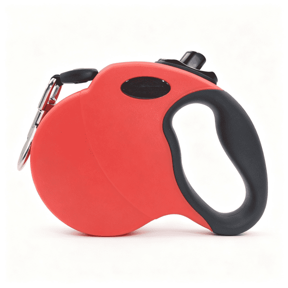 GASTROPOD Medium 16 Ft Retractable Dog Leash - Adjustable Hands-Free Leash for Dogs Up to 44Lbs, Tangle-Free Nylon with Ergonomic Grip for Walking, Training & Outdoor Safety Red M
