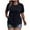 Dark Blue, variant on Hurxie Women's Plus Size Summer Lace V Neck Short Sleeve Blouse Shirt Tops Khaki 5XL