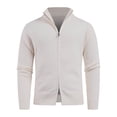 thumbnail image 1 of fheaev Sweater for Men Fall Soft Classic Pullover Top Men'S Solid Color Long Sleeved Stand Up Collar Double Zipper Cardigan Knitted Sweater Jacket, 1 of 8
