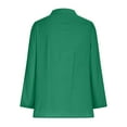 thumbnail image 6 of Ecqkame Button Up Tops for Women Trendy Linen V-Neck Long Sleeve Shirts Loose Casual Summer Plus Size Tops for Women Green XL on Clearance, 6 of 7