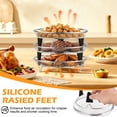 thumbnail image 6 of Walchoice 8 Inch Round Air Fryer Rack, 3Pcs Stackable Dehydrator Racks with Clamp and Silicone Feet, Stainless Steel Air Fryer Accessories for Normal Airfryer Oven Pot, Fit 4.2QT - 8QT Airfryer, 6 of 9