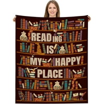 Book Lovers Gifts Blanket for Women-Gifts for Book Lovers-Librarian Gifts-60" x 50" Reading Blanket for Book Lovers on Birthday Christmas -1