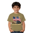 thumbnail image 4 of ZHOGXU Independent Day Children Boys T Shirt Short Sleeved Round Neck American Flag Print Comfortable Fashion Tee Top For 4Th Of July,Khaki,4-5 Years, 4 of 4