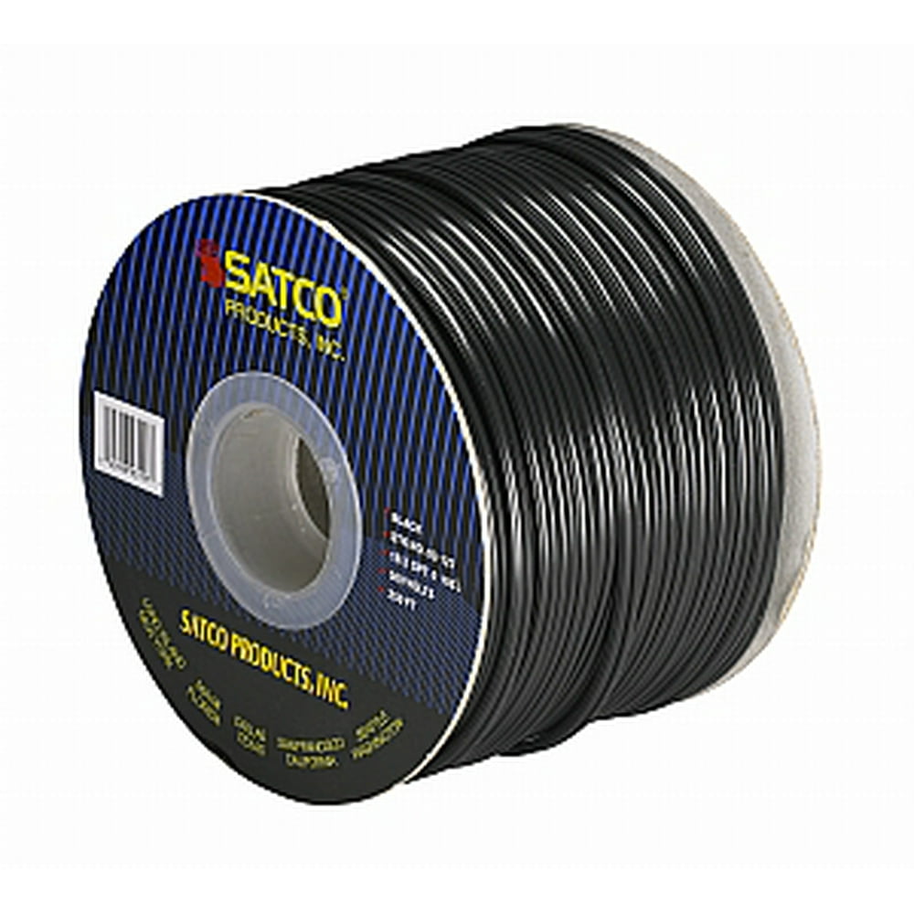 Satco Bulk Wire 18/2 SPT2 105 Degree C 250 Foot per Spool Black