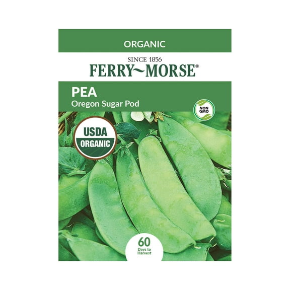 Ferry-Morse Organic 6.6G Pea Oregon Sugar Pod Annual Vegetable Seeds, Full Sun