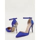 thumbnail image 1 of opean And American Style Luxurious & Women's Shoes, Stiletto High Heels With Metal Flower Decoration, Pointed Toe Satin Ankle Strap Sandals, L, 1 of 4