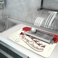 thumbnail image 5 of Christmas Moose Dish Drying Mat 16x18 Inch Cute Christmas Elk Drying Mat for Kitchen Counter Xmas Winter Santa Claus Absorbent Reversible Microfiber Dishes Pad Dish Drainer Mats Kitchen Accessories, 5 of 6