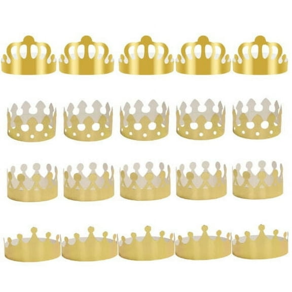 20PCS Kids Children Adults Birthday Party Paper Crowns Hat Set Decoration