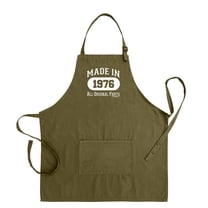 ThisWear 50th Birthday Gift Made In 1976 All Original Parts Two Pocket Apron Military Green WAPN-0309