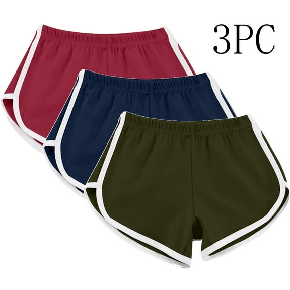 Women's Casual Summer Sports Shorts 3-Piece Set Workout Yoga Active Shorts Quick-Dry Stretchy Gym Running Athletic Wear Lounge Wear Travel Essentials | Aestivo,Army Green L