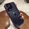 thumbnail image 3 of Luxury Hard Acrylic Metal Camera Clear Protection Case For iPhone 15 14 13 12 11 Pro Max XR X XS 7 8 Plus Shockproof Cover, 3 of 5