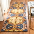 thumbnail image 3 of SAFAVIEH Wyndham Carrissa Floral Wool Area Rug, Blue/Gold, 6' x 9', 3 of 8