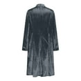 thumbnail image 5 of Hinvhai Women's Velvet Open Front Long Trench Coat Elegant Back High Slit Blazer Suit Jacket with Pockets Gray L(L), 5 of 8