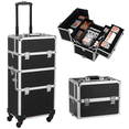 thumbnail image 1 of Yaheetech Rolling Aluminum 3 in 1 Cosmetic Case Trolley Makeup Beauty Box Case, 1 of 11