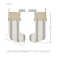 thumbnail image 4 of VHC Brands Grace Grain Sack Stripe Ruffled Stocking 12x20, 4 of 4