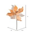 thumbnail image 2 of Vickerman 12" x 20" Rose Gold Velvet Poinsettia Mesh Artificial Christmas Spray. Includes 6 sprays per pack., 2 of 3