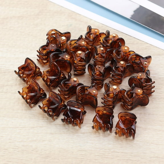 ELAYARD 24 Pcs Small Claw Design Hair Clips Hair Styling for Girls Daily Use Coffee Resin