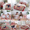 thumbnail image 5 of Queen 4 Piece Bedding Set Happy President's Flag Day Soft Breathable Duvet Cover and Pillowcase, American Star on Wood Board Duvet Cover Set Bed Sheets for Bedroom Dormitory Guest Room, 5 of 9