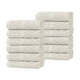 thumbnail image 2 of Superior Juno Viscose Cotton Blend Medium Weight Face Towels Washcloths, Set of 12, Beige, 2 of 11