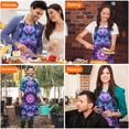 thumbnail image 4 of Purple Blue Tie Dye Pattern Apron-Garden Aprons for Women with Pockets-Cotton Linen Waterproof Kitchen Cooking Gardening Aprons Adjustable for Kitchen,Cooking,BBQ and Salon 33x27 Inch, 4 of 7