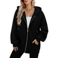 thumbnail image 2 of Yievot Womens Zip Up Hoodies Casual Drawstring Sweatshirt Relaxed Fit Long Sleeve Fall Jackets for Women, 2 of 7
