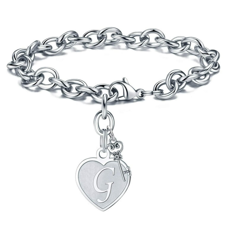 Charm bracelet letters initials discount