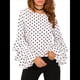 thumbnail image 1 of Blusa de con Mangas Acampanadas y Lunares para Mujer, Talla Grande, con Mangas Plegadas L, 1 of 7