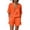 Orange, variant on Ecqkame Two Piece Sets for Women Linen Front Tie V Neck Short Sleeve Tops and Elastic Pockets Shorts Casual Summer Lightweight Outfit Set Orange M