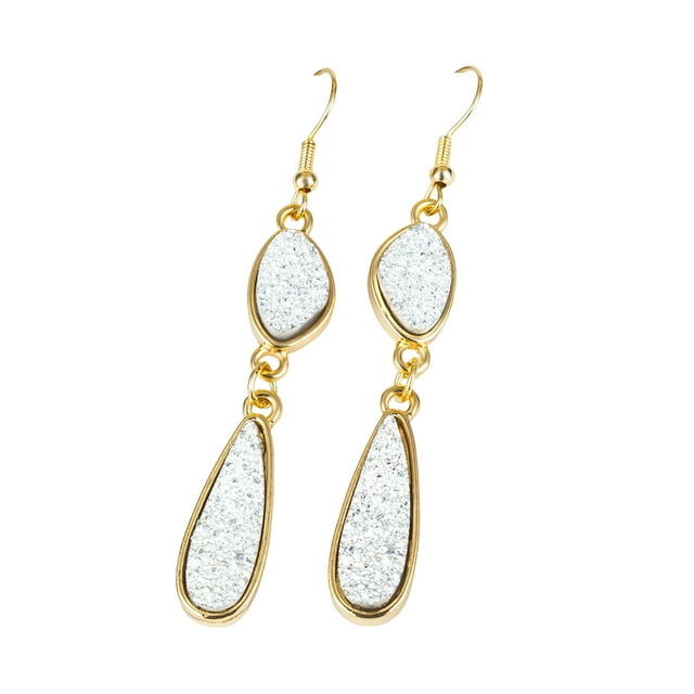 Qarigey 1 par de pendientes colgantes con estilo, accesorios de joyería en forma de gota de agua, suministro a juego de ropa portátil, gota de oreja de Ropa, zapatos y accesorios Miscelánea Blanco Qarigey AP009626-04B