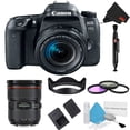 thumbnail image 1 of Canon EOS 77D DSLR Camera with 18-55mm Lens Bundle w/ 3 Piece Filter Kit + 24-70mm Lens (Intl Model), 1 of 5