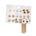 thumbnail image 1 of Pendientes 9 pares/hoja de pendientes de aleación, proceso de galvanoplastia, accesorios de perlas con incrustaciones de diamantes sin aleación, juego de adornos combinados 1 1, 1 of 5