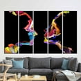 thumbnail image 4 of Couple Canvas Art, Couple Gift Art Canvas, Valentines Day Gift Poster, Colorful Abstract Couple Silhouette, Colorful Couple Canvas Art, Canvas Wall Decor - 3P-Gold Framed, 4 of 9
