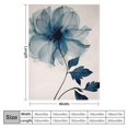 thumbnail image 4 of Fenyluxe Blue Flower Leaves Watercolor Gifts Blanket Super Soft Flannel Lightweight Blanket for Bed Sofa Decor All Seasons 60x80in, 4 of 6