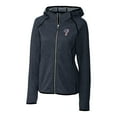 thumbnail image 2 of Women's Cutter & Buck Heather Navy Philadelphia Phillies Americana Logo Mainsail Sweater-Knit Full-Zip Hoodie, 2 of 3