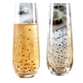 thumbnail image 1 of Circleware 77095/AM Circleware Set of 2 10.5oz Stemless Flute with Gold Confetti Decal, 1 of 3
