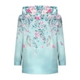 thumbnail image 6 of SwiftWear Women's Knit-Style Floral Print Drop-Shoulder Hoodie Soft Textured Pullover with Front Pocket, Relaxed Fit Casual Lounge Wear Tops for Everyday Style Light Blue, 6 of 7