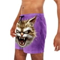 thumbnail image 6 of BRGZLK Mens Beach Shorts Summer Drawstring Waist Funny Cat Expression Print Summer Swim Trunks Novelty Beachwear Sports Vacation Shorts with Pockets, 6 of 6