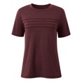 thumbnail image 5 of Tfken Summer Women Tshirts Short Sleeve Solid Color Crew Neck Tops Fashion Daily Wear Female Comfortable Shirts Red, 5 of 5
