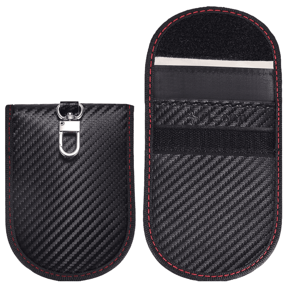 2pcs Black Carbon Fiber Anti-Theft Car Key Protector Bag - View #6