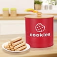 thumbnail image 4 of Red Airtight Cookie Jar with Lid, 1.5 Gallon Large Decorative Cookie Tin, Farmhouse Style Kitchen Counter Storage Container for Cookies, Christmas & Holiday Gift Giving, 4 of 7