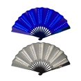 thumbnail image 1 of 2 ventiladores plegables para regalo, ligeros, de mano, decorativos, duraderos, para accesorios, suministros para fiestas y clubes nocturnos, utilería para s de Blanco Color Azul Hugo Abanico plegable, 1 of 9